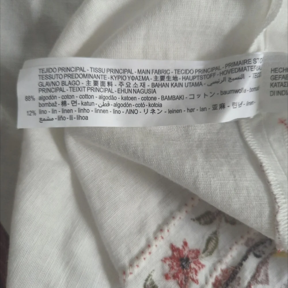 ZARA White Embroidered Linen Blend Jacket NWT - Picture 3 of 7